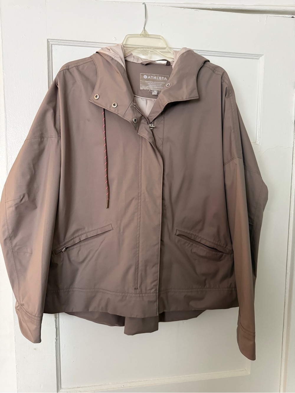 Athleta Women’s Light Gray Hooded Raincoat